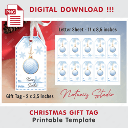 christmas golf gift tag - printable template - gift tag