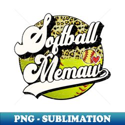 softball memaw vintage leopard softball family matching - artistic sublimation digital file - create with confidence