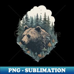 forest bear - sublimation-ready png file - perfect for creative projects