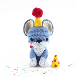 party pup crochet pattern, digital file pdf, digital pattern pdf, crochet pattern