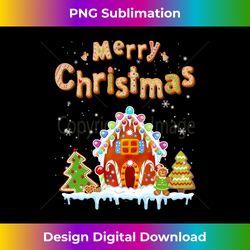 merry christmas gingerbread house baking candy cane gifts long sleeve - edgy sublimation digital file - pioneer new aesthetic frontiers