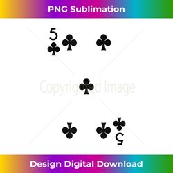 Five Of Clubs Deck Of Cards Group Costume Halloween Casino - Luxe Sublimation PNG Download - Animate Your Creative Concepts