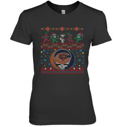 chicago bears christmas grateful dead jingle bears football ugly sweatshirt women&8217s premium t-shirt