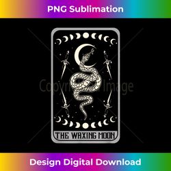 the waxing moon tarot card crescent lunar fortune teller - minimalist sublimation digital file - spark your artistic genius