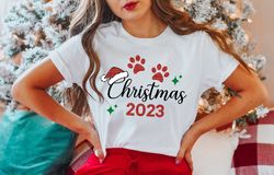 christmas 2023 shirt, christmas dog print 2023 t-shirt, merry christmas, christmas dog lovers tee, dog moms xmas outfits