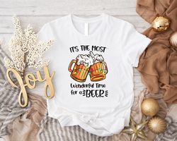 christmas beer shirt, most wonderful time for a beer t-shirt, beer lovers tee, holiday drinking outfits, santa beer clot