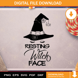 resting witch face witch hat halloween svg, resting witch face halloween