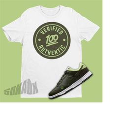 verified authentic shirt match dunk low avocado - retro dunk shirt match - custom dunk match tee - sneaker match tee