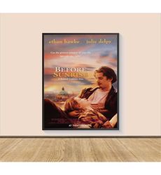 before sunset movie poster print, canvas wall art,