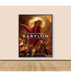 babylon movie poster print, canvas wall art, room