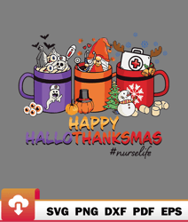 gnomes lover halloween merry christmas happy hallothanksmas svg  wildsvg