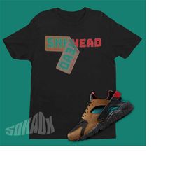 air huarache mowabb brown match shirt - sneaker stickers tee - retro huarache shirt match