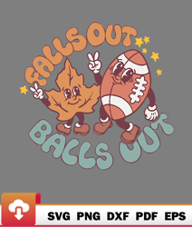 retro falls out balls out football thanksgiving autumn svg  wildsvg