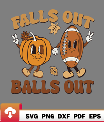 retro falls out balls out football vintage thanksgiving cute funny svg  wildsvg