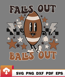 retro falls out balls out football vintage thanksgiving cute sad svg  wildsvg