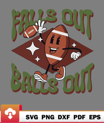 retro falls out balls out football vintage thanksgiving fall svg  wildsvg