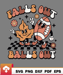 retro falls out balls out football vintage thanksgiving retro funny svg  wildsvg