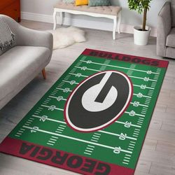 georgia bulldogs home field area rug, football floor decor f10214