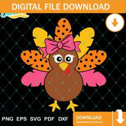 thanksgiving turkey girl svg, thanksgiving svg png dxf eps design graphic