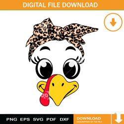 turkey face leopard print svg png