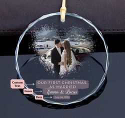 first christmas married ornament, personalized wedding & engagement christmas ornaments, wedding gift ideas for friends