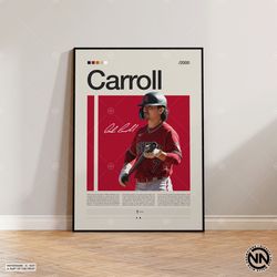 Corbin Carroll Poster, Arizona Diamondbacks, Baseball Prints, Sports Poster, Baseball Player Gift, Baseball Wall Art, Sp