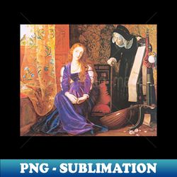 the pained heart 1867 - arthur hughes - png transparent sublimation file - perfect for creative projects