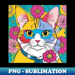 flower cat - trendy sublimation digital download - unleash your inner rebellion