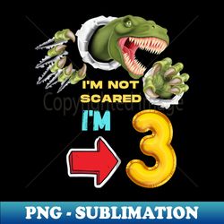 3rd birthday dinosaur roaring - png transparent sublimation design - spice up your sublimation projects