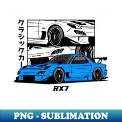 blue rx 7 comic - trendy sublimation digital download - add a festive touch to every day