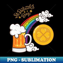 st patricks day funny beer and coin - decorative sublimation png file - fashionable and fearless