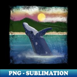 humpback whale at sunset original - instant sublimation digital download - spice up your sublimation projects