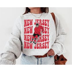 new jersey devil sweatshirt \ t-shirt, new jersey devil sweater, devils t-shirt, hockey fan shirt, retro new jersey ice