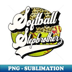 softball stepbrother vintage leopard softball family matching - premium sublimation digital download - perfect for sublimation art