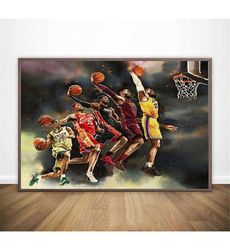 lebron james evolution lakers sports poster canvas wall