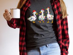 duck christmas shirt, christmas goose shirt, funny animals christmas sweatshirt, farm lover gift, duck lover gift t-shir