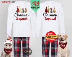 matching christmas family pyjamas, christmas squad long sleeve tshirt, christmas pajamas for women men, christmas gifts