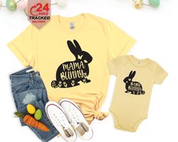 personalised easter children t-shirt, mama bunny baby bunny tshirt, children tshirt bunny tshirt, easter present gift,