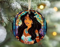 disney princess ornament jasmine christmas ornaments, baby girl ceramic ornament, christmas gift for kids