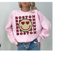 boston college smiley sweatshirt, university boston tee, boston gift, college student, university shirt, custom universi