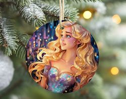 stained glass sleeping beauty ornament aurora christmas ornaments, disney princess ornament, christmas baby girl gift