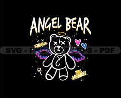 Angel Bear Stretwear, Teddy Bear Tshirt Design, Streetwear Teddy Bear PNG, Urban, DTG, DTF 03