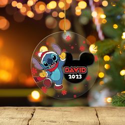 personalized disney stitch ornament, cute lilo stitch ornament, stitch christmas decor