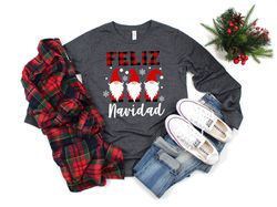 feliz navidad gnome shirt, merry christmas shirt, spanish christmas shirt, christmas shirt, christ shirt, christian shir