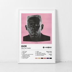 igor - tyler, the creator album poster, music poster, custom poster, hd print wall decor decor canvas poster