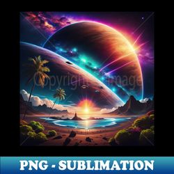 hawaiian cosmic landscape - decorative sublimation png file - revolutionize your designs