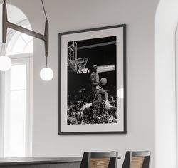 michael jordan poster, black and white, michael jordan print, nba sports, vintage sports poster, michael jordan wall art