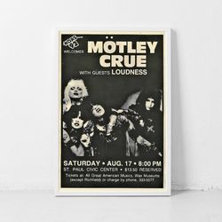 motley crue music gig concert poster classic retro rock vintage wall art decor canvas poster