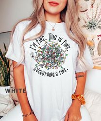 everything is fine christmas t-shirt, funny christmas shirt, printasty christmas, tangled christmas lights t-shirt