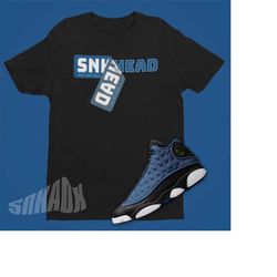 sneaker stickers shirt to match air jordan 13 brave blue - retro 13 tee